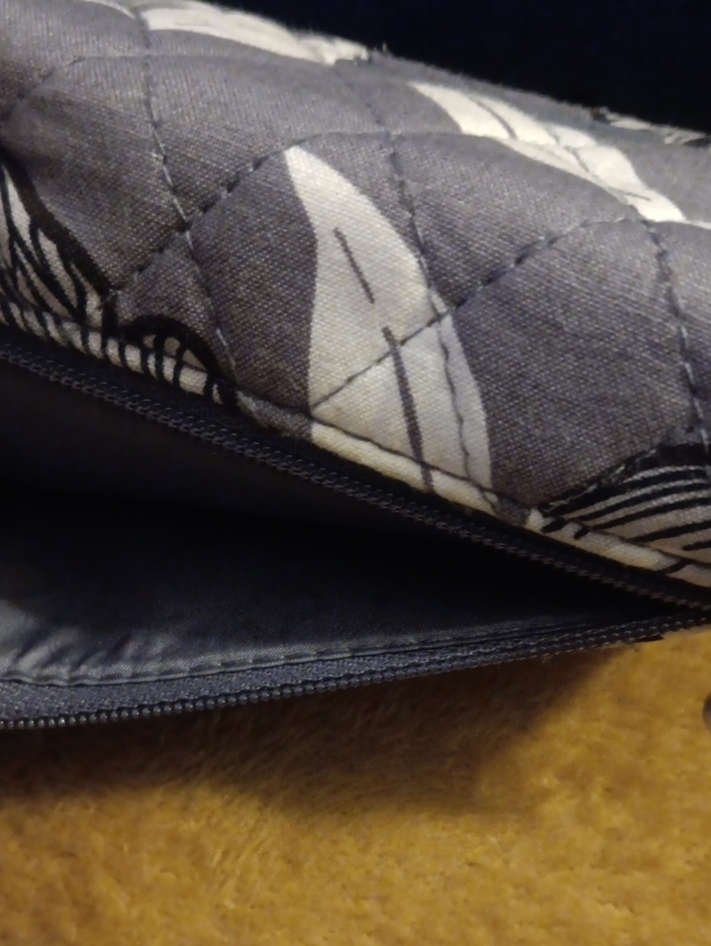 Vera Bradley Taupe and Cream Quilted Floral Wallet - Picture 6 of 6